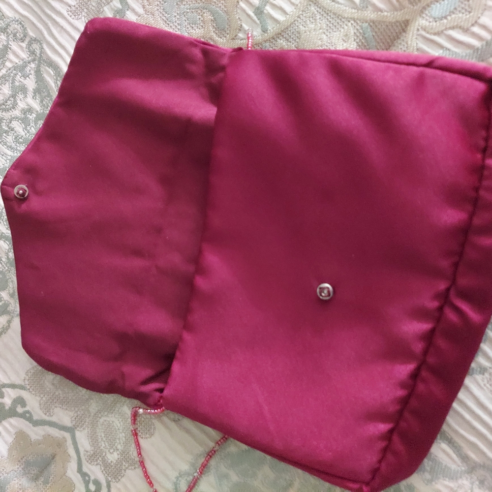 Vintage Maroon Runched Sheath Formal Dress With Spaghetti Straps/Matching Purse - Picture 12 of 14